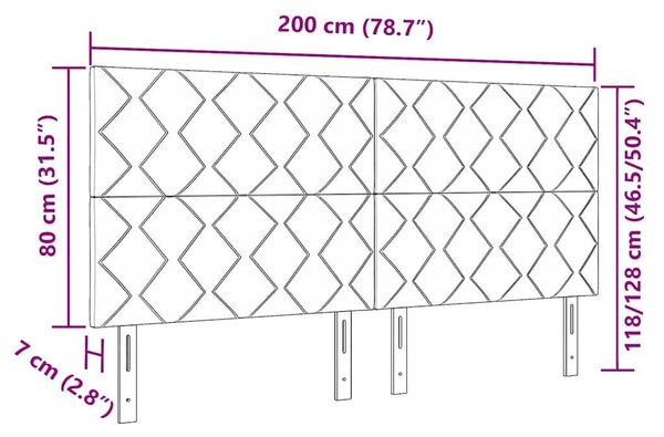 VidaXL Gyémánt Mintás Kék Szövet Fejtámla - 200 cm