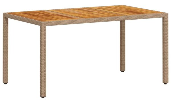 VidaXL - 7 Részes Kerti Étkezőgarnitúra - Polyrattan/Akácfa - Bézs