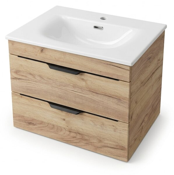 TMP VOX 60 GOLD CRAFT - fali fürdőszobabútor- Eros SKY E-8099-60 porcelán mosdóval - 61 x 46 x 46 cm