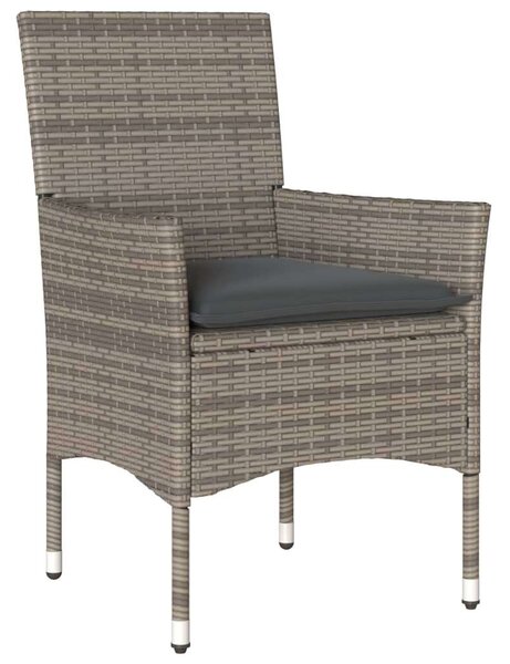 VidaXL 5 részes szürke polyrattan kerti étkezőgarnitúra