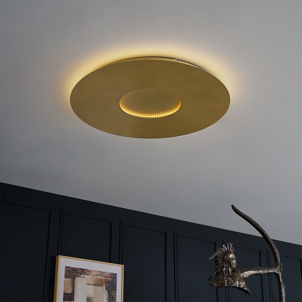 Modern mennyezeti lámpa arany 60 cm LED-del, 3 fokozatban dimmelhető - Morning