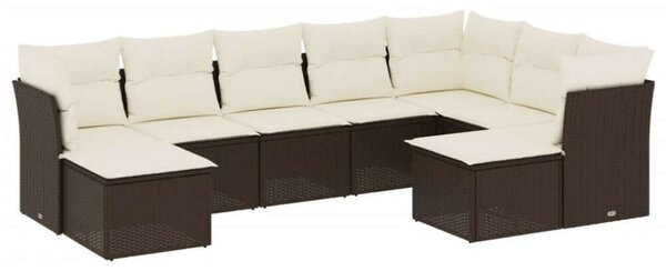 VidaXL Polyrattan Kerti Ülőgarnitúra - Barna - 9 részes