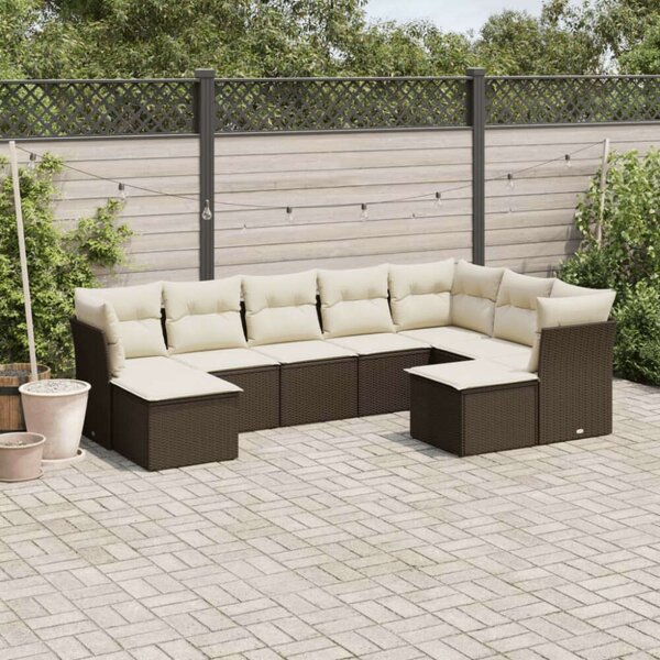 VidaXL Polyrattan Kerti Ülőgarnitúra - Barna - 9 részes