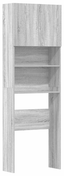 VidaXL szürke sonoma szerelt fa mosógépszekrény 64 x 24 x 190 cm