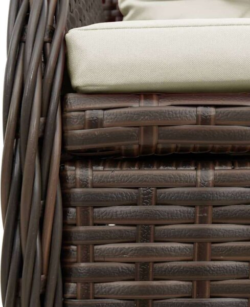 VidaXL 7 részes barna polyrattan kerti étkezőgarnitúra párnával