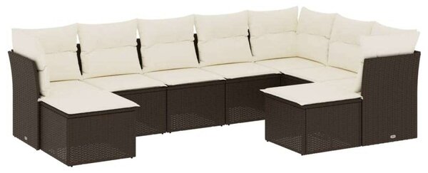 VidaXL Polyrattan Kerti Ülőgarnitúra - Barna - 9 részes