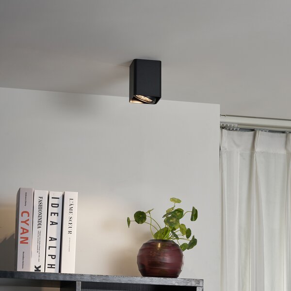 Design felületre szerelt spotlámpa fekete GU10 70mm forgatható és dönthető - Vox