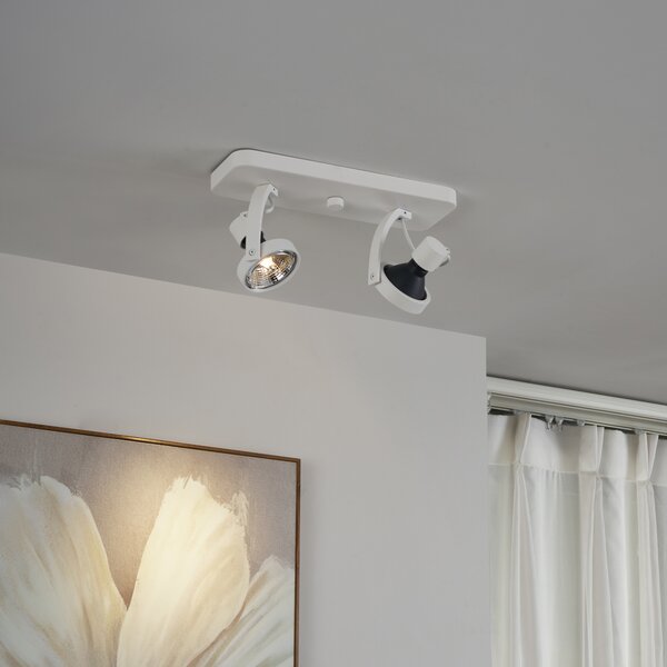 Design mennyezeti spotlámpa fehér GU10 70mm 2-lámpás állítható - Vo