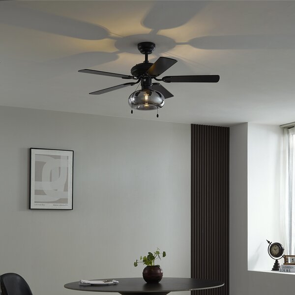 Mennyezeti ventilátor fekete 107,5 cm húzókapcsolóval - Mistral Busa