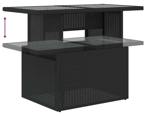 VidaXL Polyrattan Kerti Ülőgarnitúra - 11 részes - Fekete
