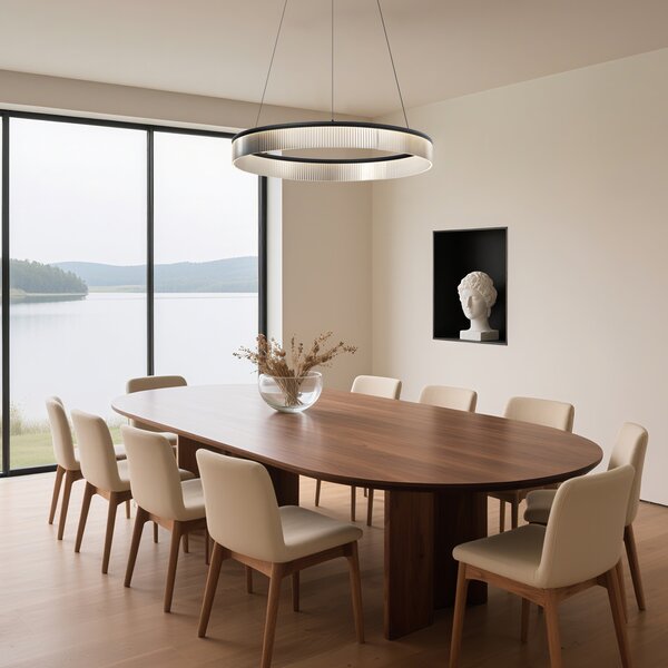 Modern fekete függőlámpa 78 cm LED-del, 3 lépésben dimmelhető - Anello csillár