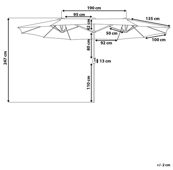Napernyő 460 cm SIBILLA Szürke