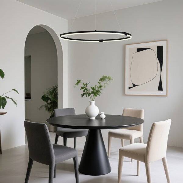 Design függőlámpa fekete 120cm LED-del, 3 lépésben dimmelhető - Anello