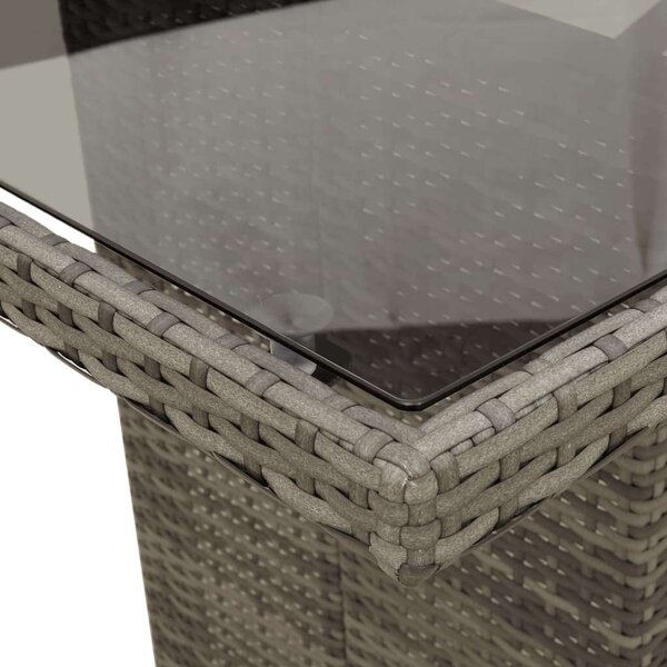 VidaXL Polyrattan Kerti Bútor - 9 részes Bisztrókészlet - Szürke