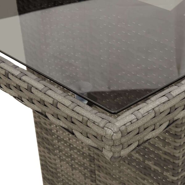 VidaXL Polyrattan Kerti Étkezőgarnitúra - 9 részes - Szürke
