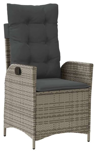 VidaXL 7 részes szürke polyrattan kerti étkezőgarnitúra párnával