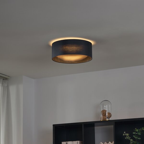 Modern mennyezeti lámpa fekete, átlátszó, 40 cm, LED-del, 3 lépésben dimmelhető - Sue