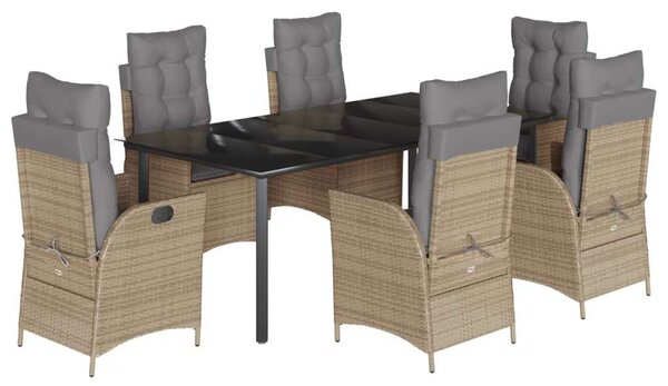 VidaXL Kerti Étkezőgarnitúra - Polyrattan - 7 részes - Bézs