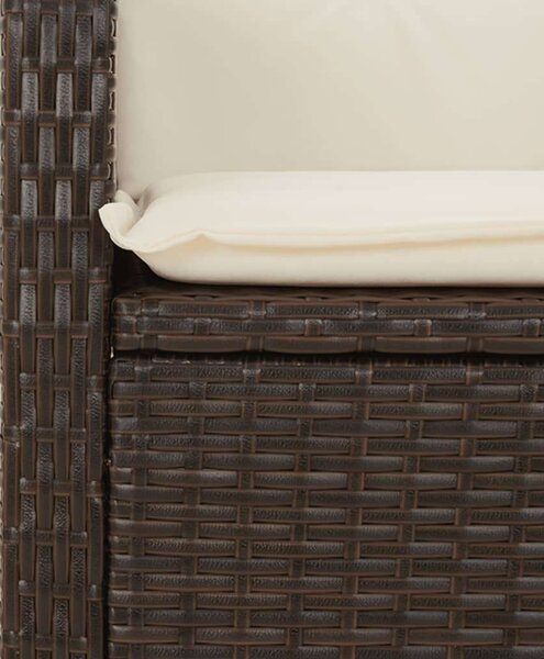 VidaXL 5-részes barna polyrattan kerti étkezőgarnitúra párnákkal