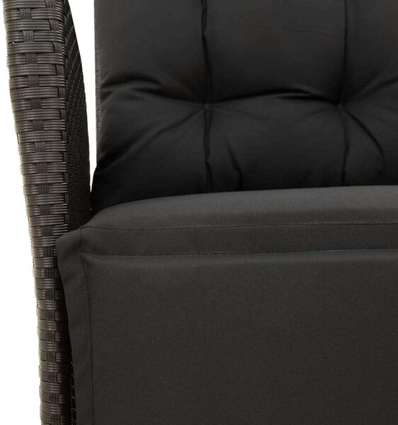 VidaXL Polyrattan Kerti Étkezőgarnitúra - 5 részes - Fekete