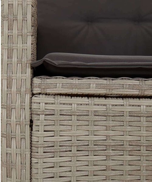 VidaXL 3részes világosszürke polyrattan kerti étkezőgarnitúra párnával
