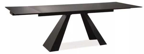 Salvadore bővíthető étkezőasztal matt fekete 160-240cm
