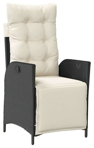 Polyrattan Kerti Étkezőgarnitúra - 7 részes - Fekete