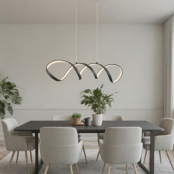 Design függőlámpa fekete 100 cm LED-del, 3 fokozatban dimmelhető - Wokkel
