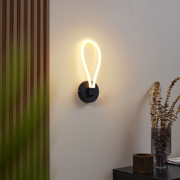 Modern fekete fali lámpa LED-del, 3 lépésben dimmelhető - Keri