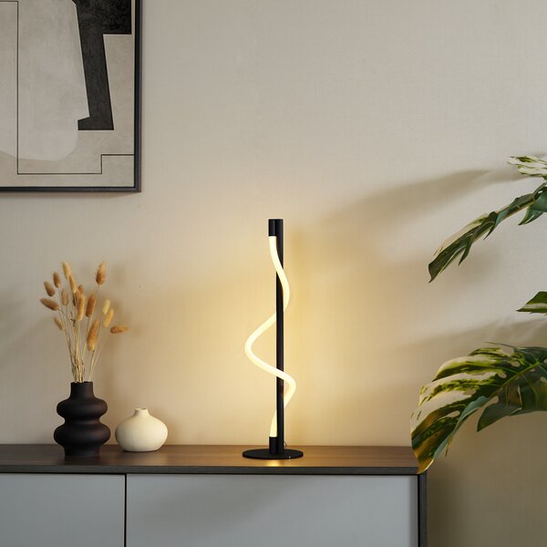 Modern fekete asztali lámpa LED-del, 3 fokozatban dimmelhető - Twirl