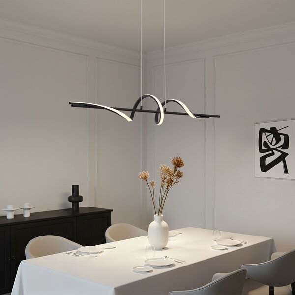 Design függőlámpa fekete 110cm LED-del, 3 lépésben dimmelhető - Wokkel