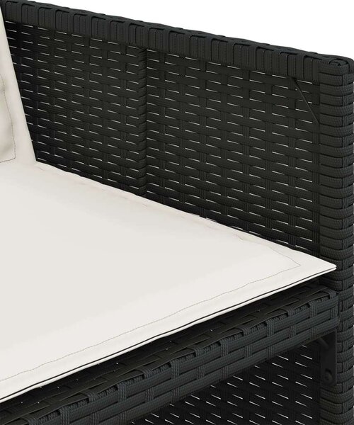 VidaXL Kerti Étkezőgarnitúra - 11 részes - Fekete Polyrattan