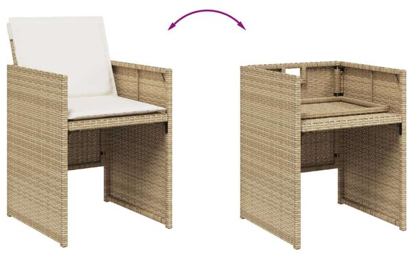 VidaXL Polyrattan Kerti Étkezőgarnitúra - 13 Részes - Bézs