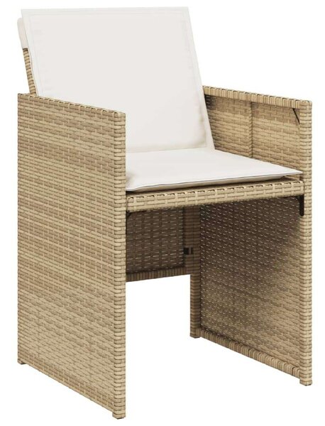 VidaXL 11 részes bézs polyrattan kerti étkezőgarnitúra párnákkal
