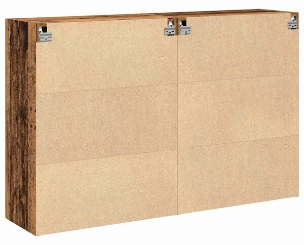 VidaXL Fali Szekrények 2 db Öreg fa 69,5 x 34 x 90 cm Szerelt Fa
