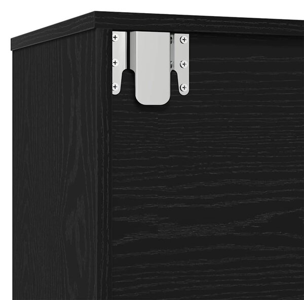VidaXL Könyvespolc 3 pcs Fekete tölgy 36 x 30 x 143 cm Faanyag
