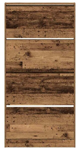 VidaXL Cipőszekrény tárolóval Régi fa 80 x 21 x 163.5 cm Faanyag