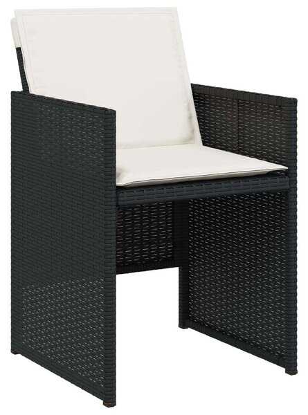 VidaXL 13 részes fekete polyrattan kerti ülőgarnitúra párnákkal