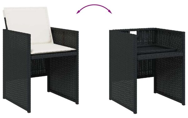 VidaXL 11 Fős Kerti Étkezőgarnitúra - Polyrattan - Fekete