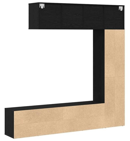 VidaXL Könyvespolc 3 pcs Fekete tölgy 36 x 30 x 143 cm Faanyag