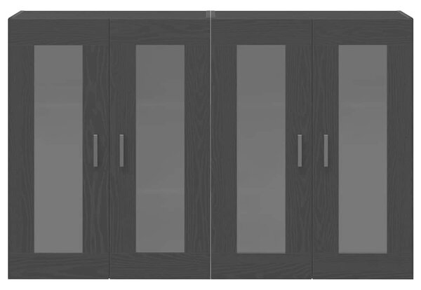 VidaXL Fali Szekrények 2 db Fekete tölgy 69,5 x 34 x 90 cm Szerelt Fa