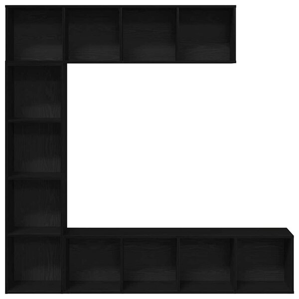 VidaXL Könyvespolc 3 pcs Fekete tölgy 36 x 30 x 143 cm Faanyag