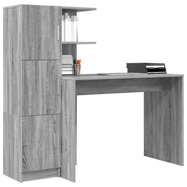 VidaXL Asztal Szürke Sonoma 133.5 x 50 x 124 cm 2 db