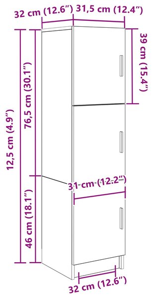 VidaXL Asztal Szürke Sonoma 133.5 x 50 x 124 cm 2 db