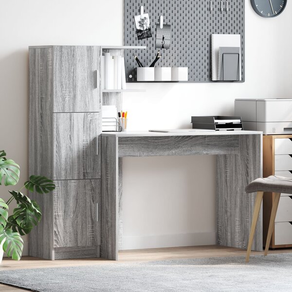 VidaXL Asztal Szürke Sonoma 133.5 x 50 x 124 cm 2 db