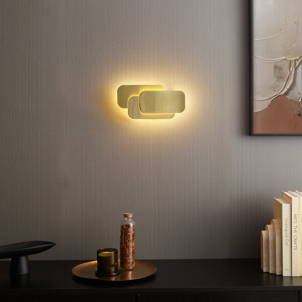 Modern fali lámpa sárgaréz LED-del, 3 fokozatban dimmelhető - Dias