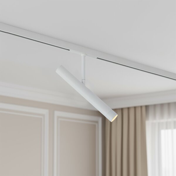 Modern fehér spotlámpa 1 fázisú sínrendszerhez - Slimline Avery