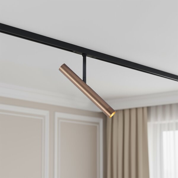 Modern sötét bronz spotlámpa 1 fázisú sínrendszerhez - Slimline Avery