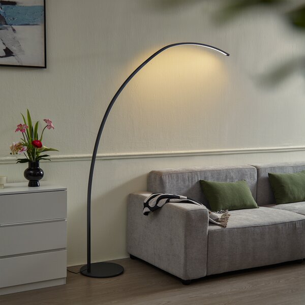 Modern fekete ívlámpa LED-del és érintődimmerrel - Arlow