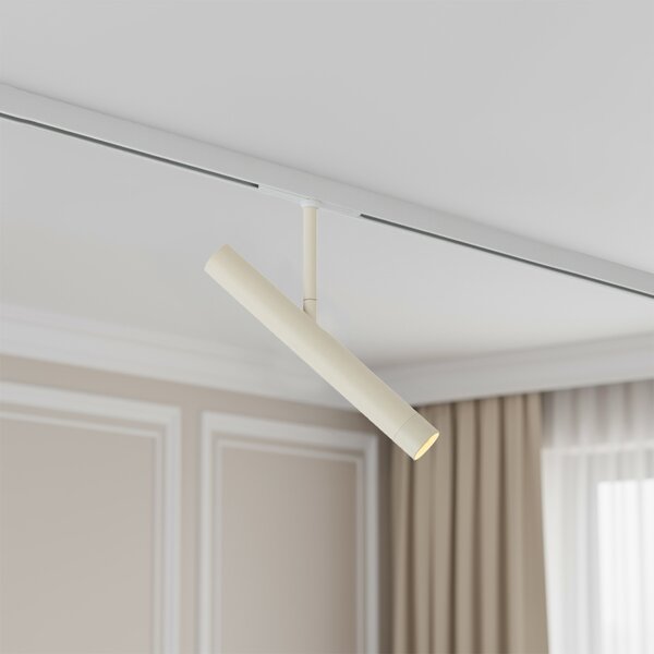Modern spotlámpa bézs színben fehérrel, 1 fázisú sínrendszerhez - Slimline Avery